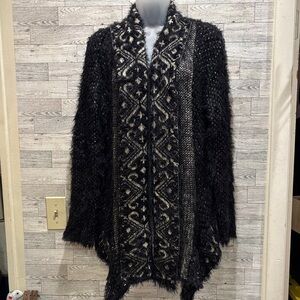Ariel Chic Black and Gray Women's Cardigan